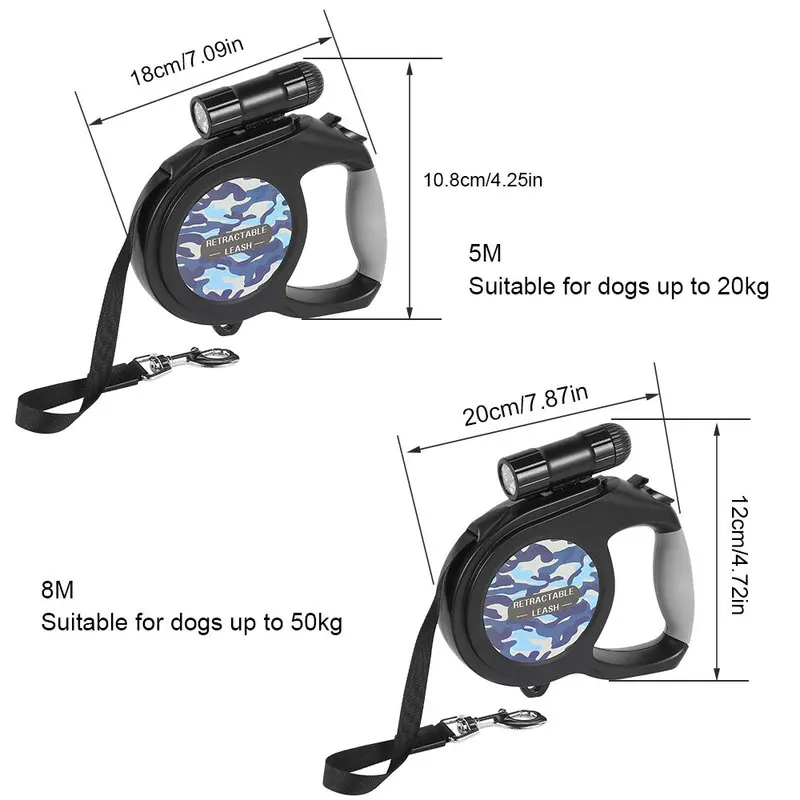 

Extendable Retractable Pet Dog Leash Automatic Flexible Traction Rope Belt Leads with LED Lights Dog Supplies