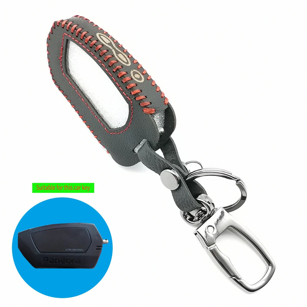 

100% кожаный чехол для ключей, защитный чехол, брелок для ключей для Pandora DXL 4950 DX-90BT DX-91, ЖК-дисплей, пульт дистанционного управления для автомобильной сигнализации