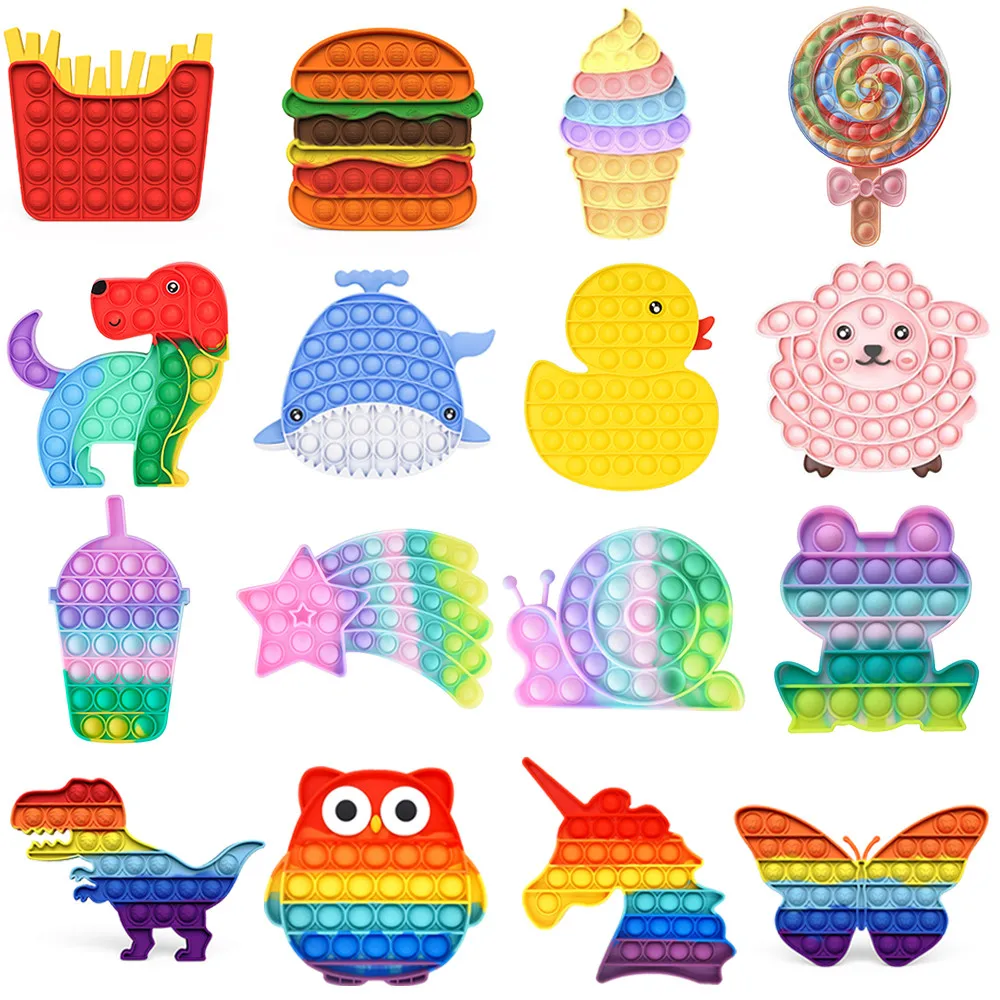 

Animal Fidget Toys for Children Kawaii Dimple Figet Toy Kids Push Its Bubble down Antistress Girls Boys Birthday Gift