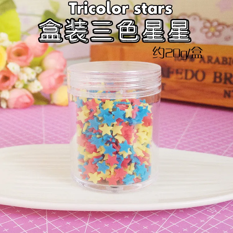 Tricolor stars Кристалл грязи слизи грязи блеск наполнитель для слизи украшения блестки DIY поставки грязи ювелирные изделия игрушки 14 видов материалов другие инструменты - Цвет: Tricolor stars