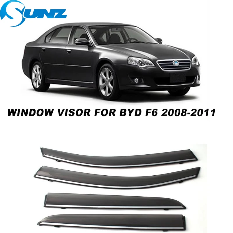 

Side Window Visor For BYD F6 2008 2009 2010 2011 Smoke Weathershields Sun Rain Deflector Car Stylings SUNZ
