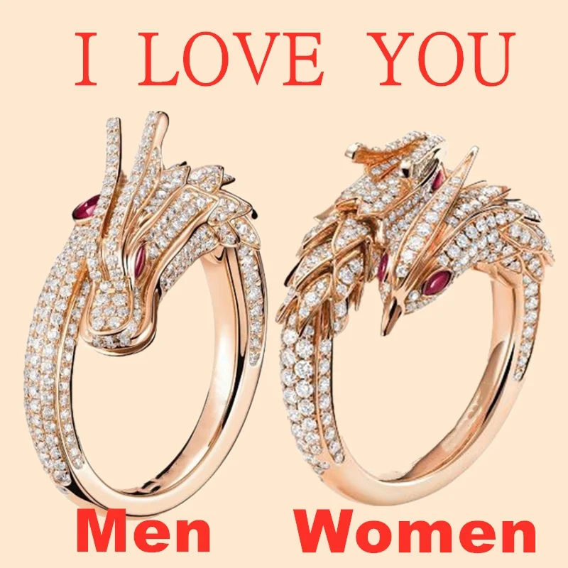 Dragon and Phoenix Rings Cheap Trendy Jewelry Indie Jewelry Rings for Women Wholesale Jewelry Engagement Rings for Women Love