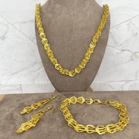 gold color african party jewelry24k jewelry sets phoenix tail necklace earringsarab wedding giftsethiopian new jewelry