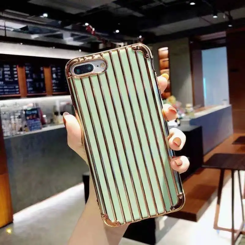 

Luxury Electroplated Luggage Stripe, Suitable for IPhone12/11 Mobile Phone Shell XR8PLUS Anti-drop Silicone Soft Shell