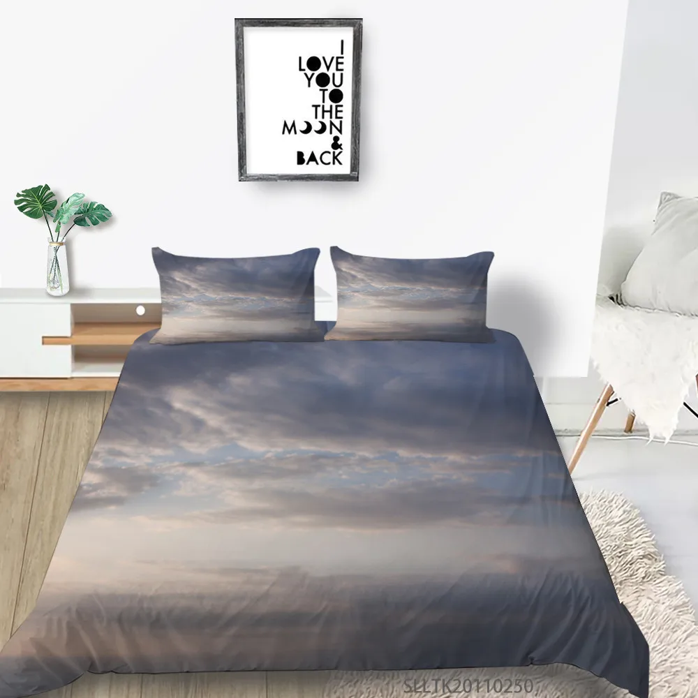 

Sky Print Bedding Set King Size Duvet Cover Set 2/3 Pcs Bedclothes Creative Design Comforter Cover Set