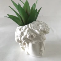 concrete resin plaster chocolate candle holder molds succulent pot head silicone planter fondant mold