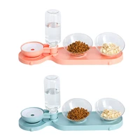 3 in 1 pet food bowls water feeder dispenser dog cat food bowl drinking raised stand dish three bowls pet supplies dopshipping