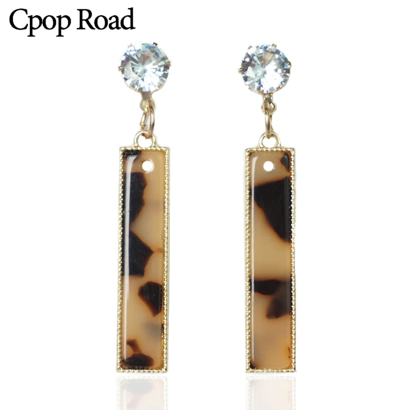 Cpop новые модные геометрические акриловые серьги леопардовые для женщин