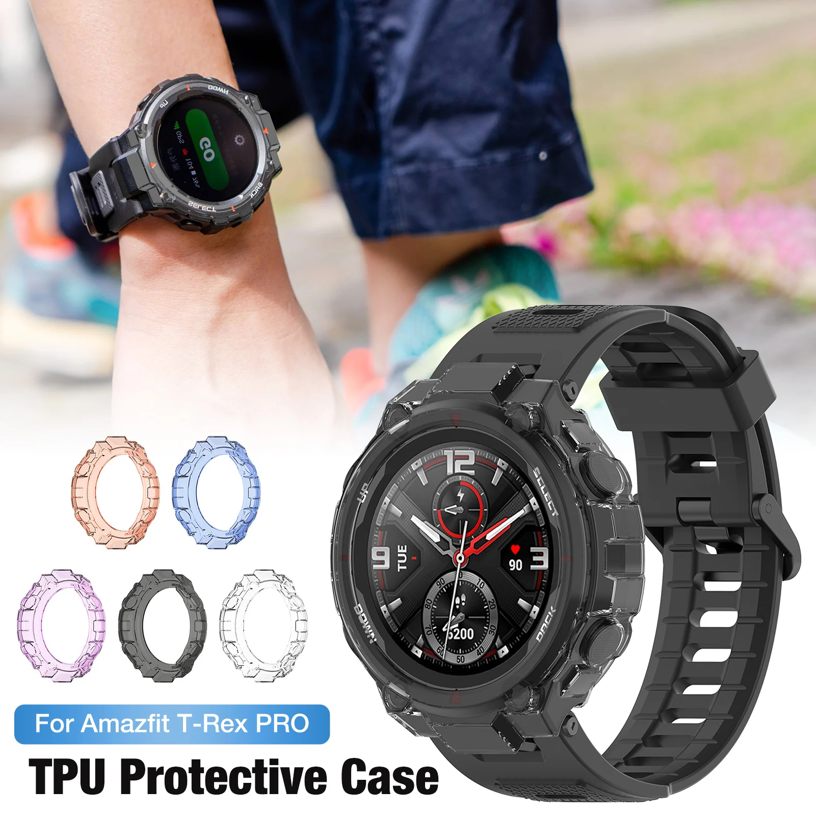 

Защитный чехол из ТПУ для Amazfit TRex PRO, защитные чехлы, защитная рамка для Amazfit TRex PRO Smart, экологически чистый