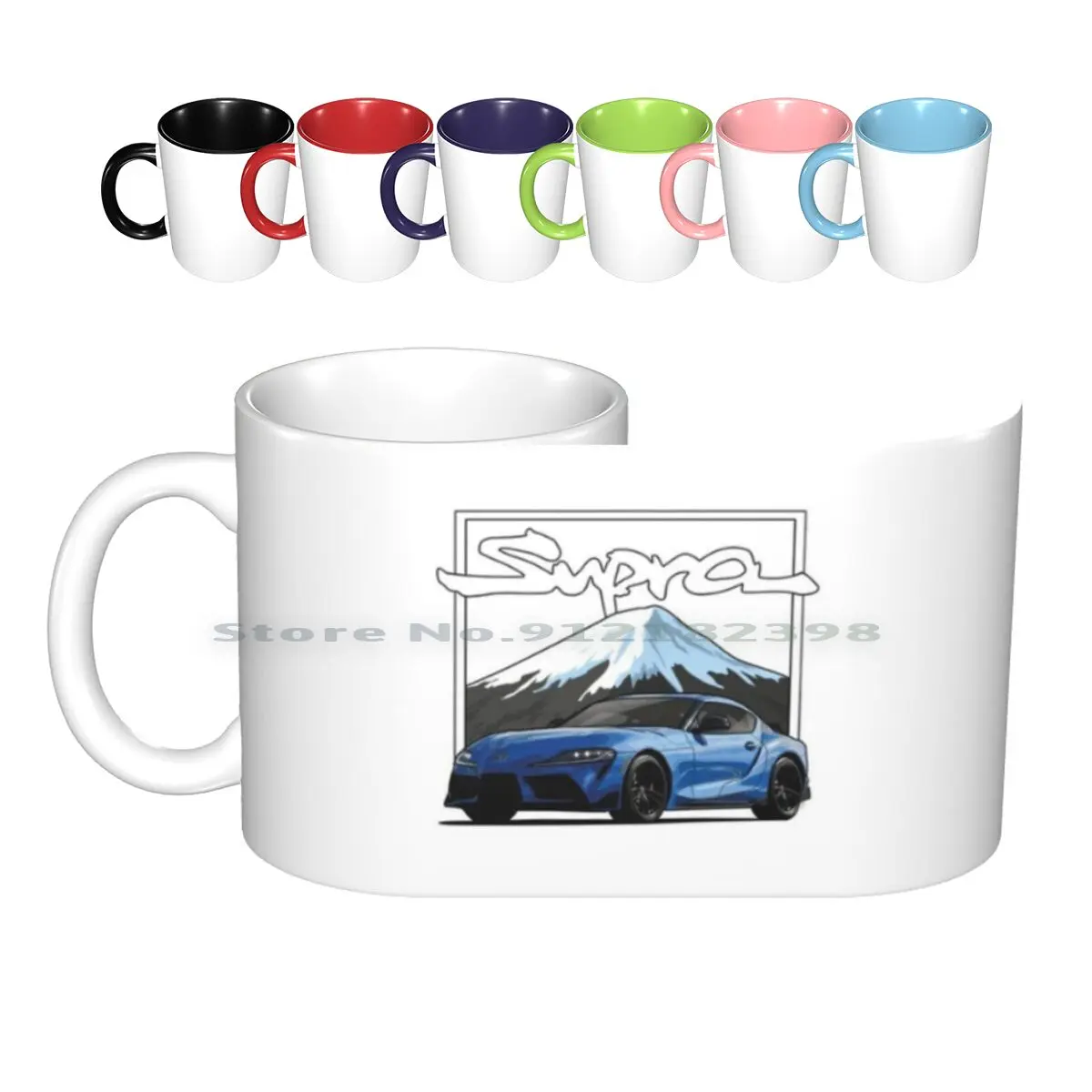 

- Mount Fuji / Japan Ceramic Mugs Coffee Cups Milk Tea Mug Japan 5th Gen Racing Mount Fuji Logo 2jz A90 Creative Trending