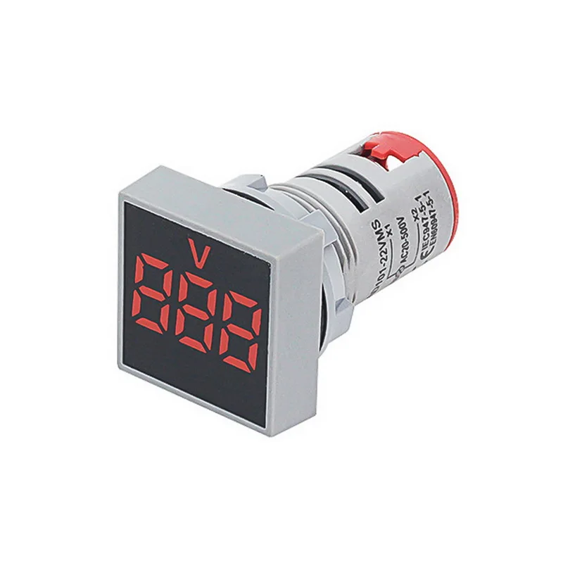 22mm Square AC 12-500V Volt Voltage Tester Meter Monitor Power LED Indicator Lamp Light Display DIY Mini Digital Voltmeter |