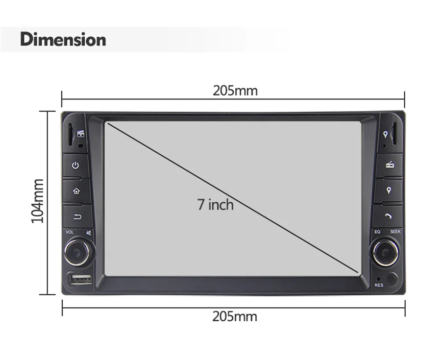 Автомобильный стерео Мультимедийный Плеер 7 дюймов Android 10 GPS-навигатор 4 + 64 Гб