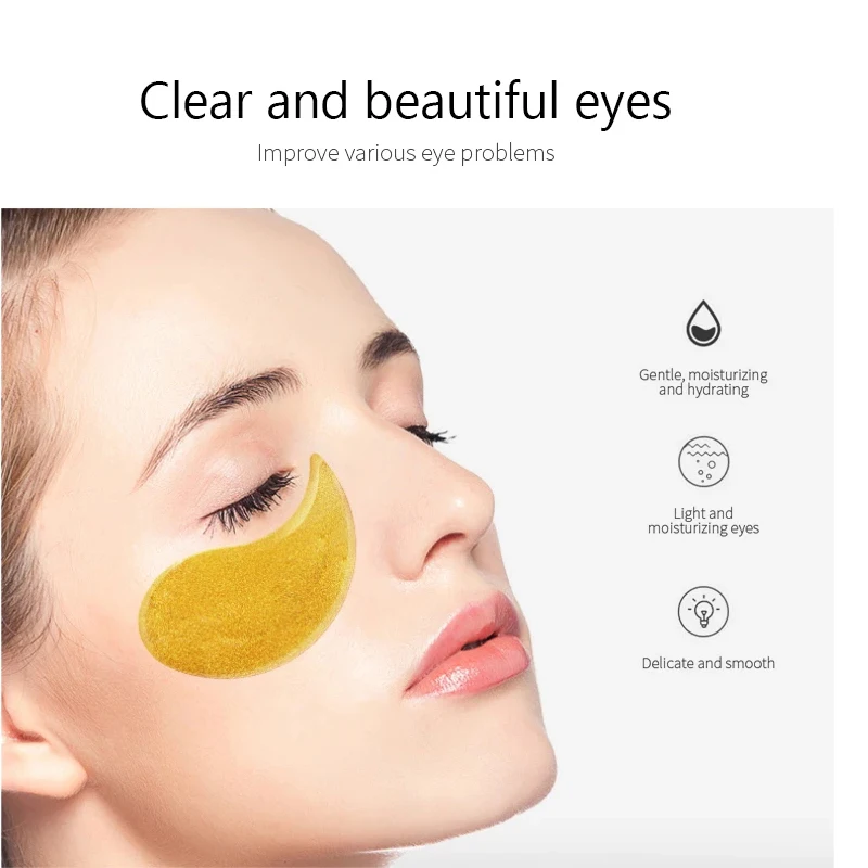 60 шт. Золотая Икра увлажняющая кристальная коллагеновая маска для глаз против