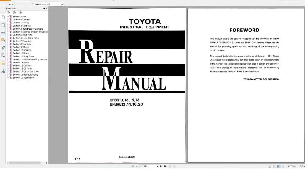 Для Toyota вилочный погрузчик 8 серий руководства по обслуживанию PDF 4 34 GB DVD |