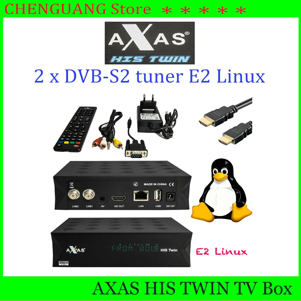2020 новейший Axas His Twin DVB S2/S HD 4K спутниковый ТВ приемник WiFi + Linux E2 Open ATV 6 2 smart TV