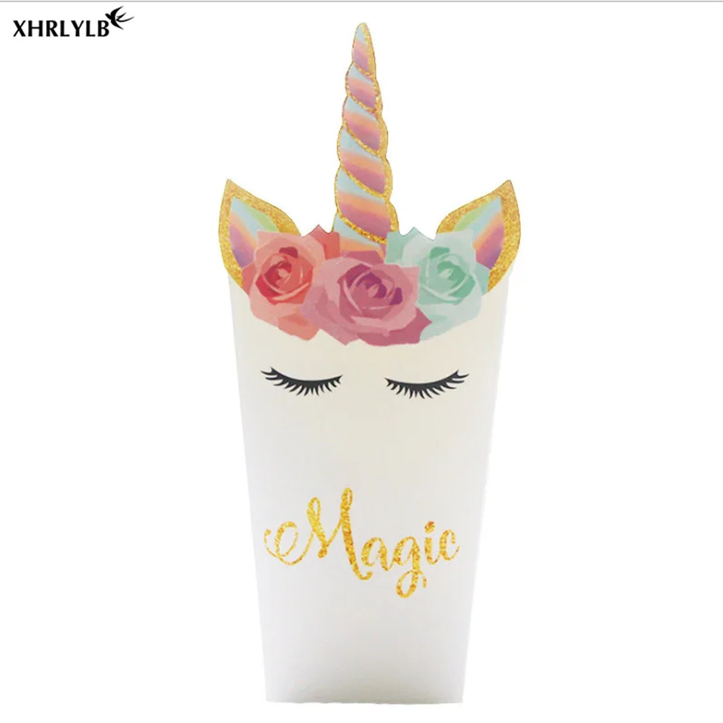 XHRLYLB 6 шт. взрывы Единорог попкорн коробка Цвет Зеленый День Рождения вечерние