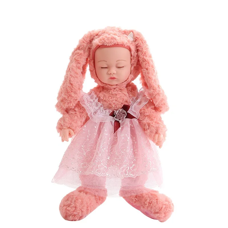 

35CM ot Sale Reborn Bebe Doll Toy Cloth Body Stuffed Realistic Baby Doll With Giraffe Toddler Birthday Christmas Gifts
