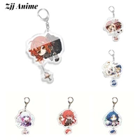 11 style fashion anime game genshin impact zhongli diluc venti paimon keychain base acrylic stands keyring gift for fans