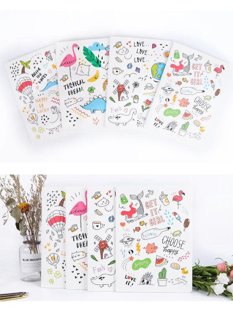 A5 блокнот,, Kawaii Bullet Journal, мягкая обложка, дневник, планировщик, альпака, милый офисный канцелярский блокнот с животными, бумага