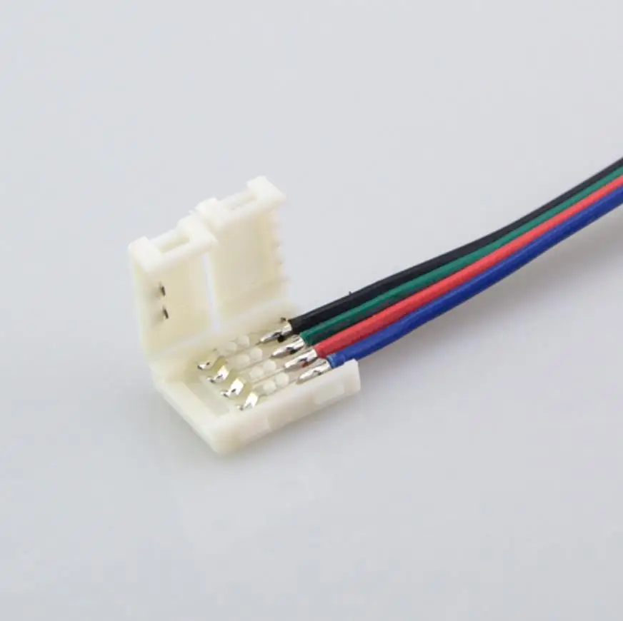 4 контактная RGB Женская Светодиодная лента с двойным разъемом кабель зажимом