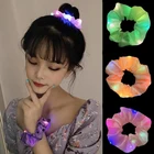 Светящиеся резинки для волос со светодиодной подсветкой, эластичные резинки для волос, рождественские шелковые резинки для волос для женщин и девочек, резинка для волос, держатель для конского хвоста, аксессуары для волос