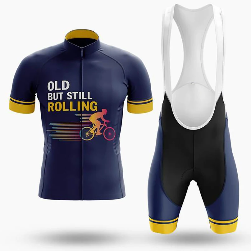 

2021 Old But Still Rolling Cycling Jersey Set Sports Team Bike Clothing Quick Dry Summer Sleeved Cycling Shirt Bib Short Gel Pad