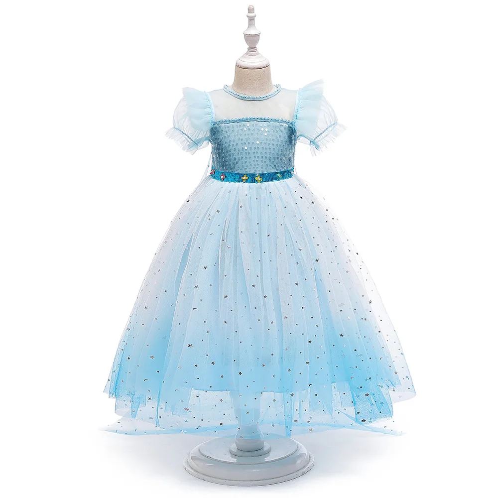 

Summer 2021 Toddler Girls Costume for Girls Princess White Sequined Mesh Ball Gown Kids Queen Cosplay Carnival Clothing