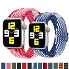 Ремешок Плетеный для Apple watch band 44 мм 40 мм 38 мм 42 мм, Нейлоновый Регулируемый эластичный браслет для iWatch series 6 se 5 4 3