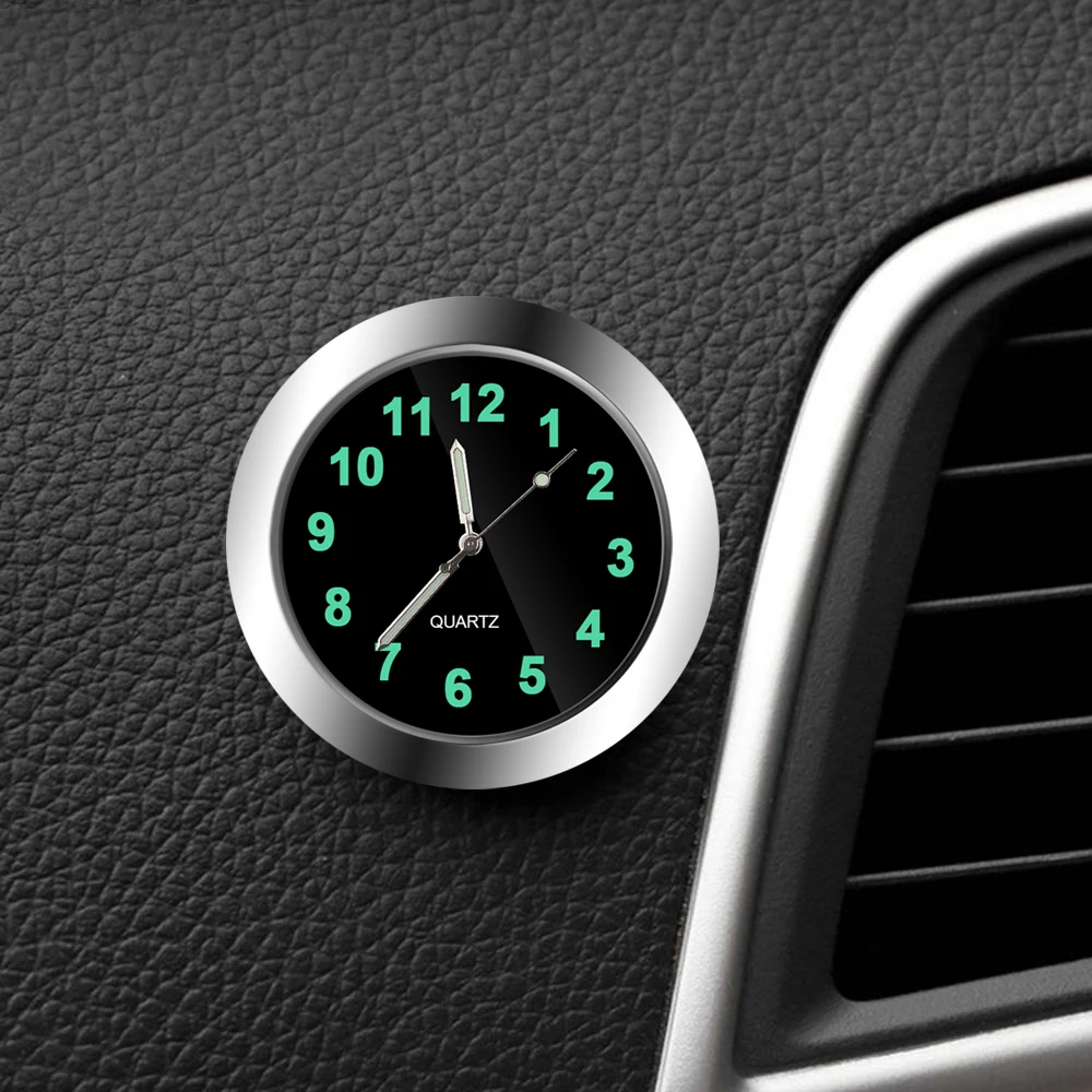 Car Clock Luminous Mini Automobiles Internal Stick-On Digital Watch Mechanics Quartz Clocks Auto Ornament Car Accessories Gifts car clock ornament automobiles interior dashboard decoration time display ornaments auto watch clock in automotive accessories