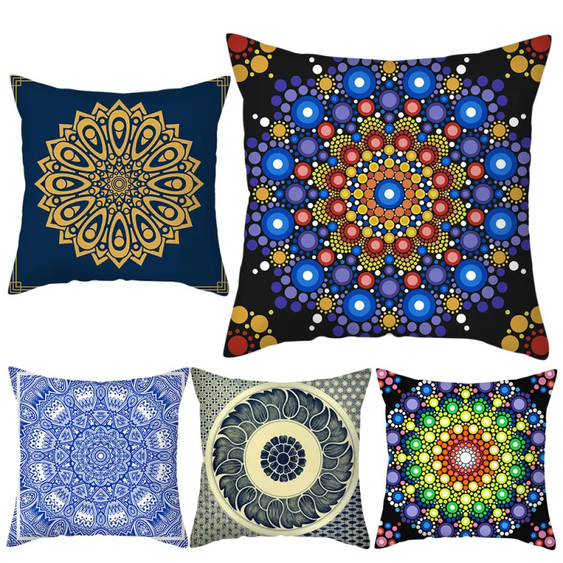 

Fuwatacchi Geometric Pattern Cushion Cover Mandala Floral Pillow Covers For Home Fall Sofa Decore Throw Pillows Case Droshipping