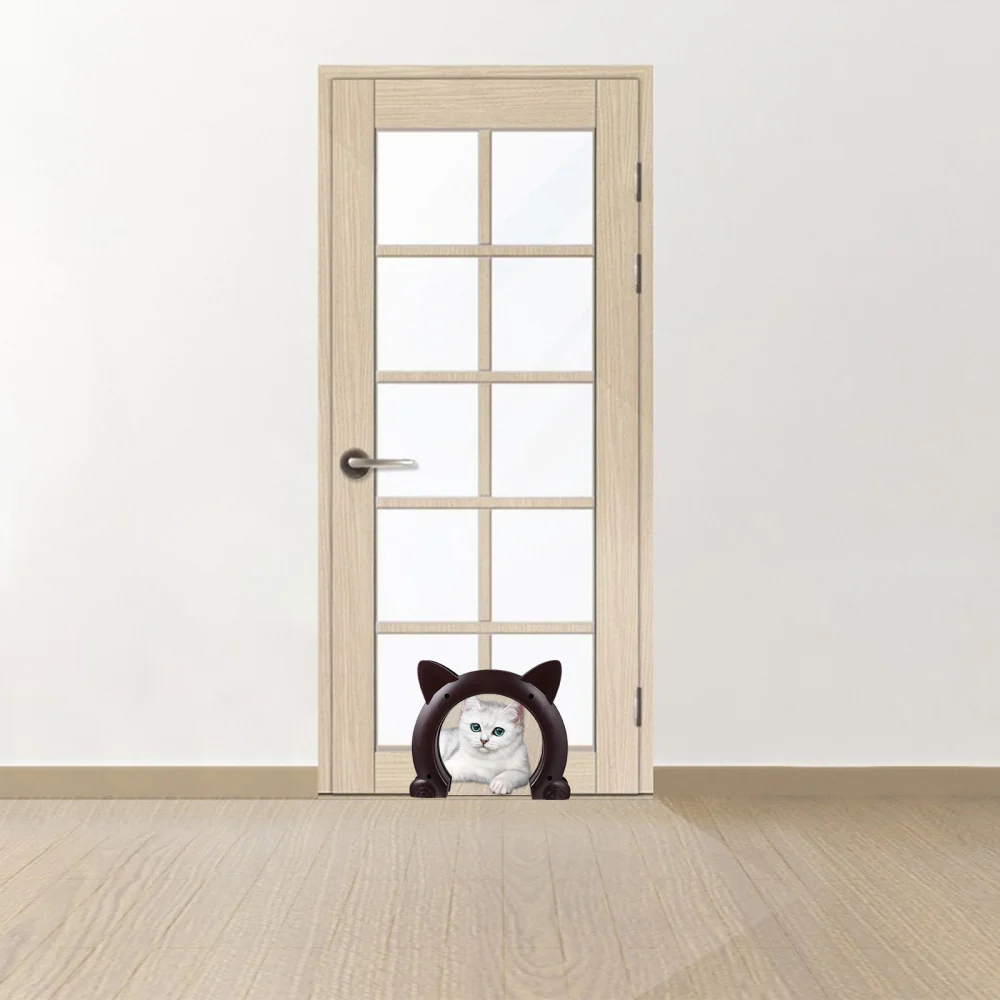

Cat Door Built In Interior Pet Door Kitty Hole Pass Litter Box Pet Door