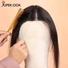 13x5x2, Прозрачная Кружевная Фронтальная застежка, натуральные человеческие волосы, предварительно выщипанные прямые волосы, T-образные, только фронтальные