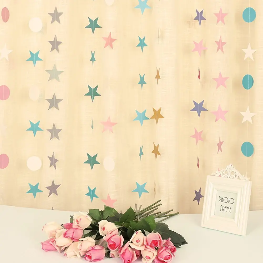 Золотой серебряный Звездный круг украшение для вечеринки бумажные гирлянды