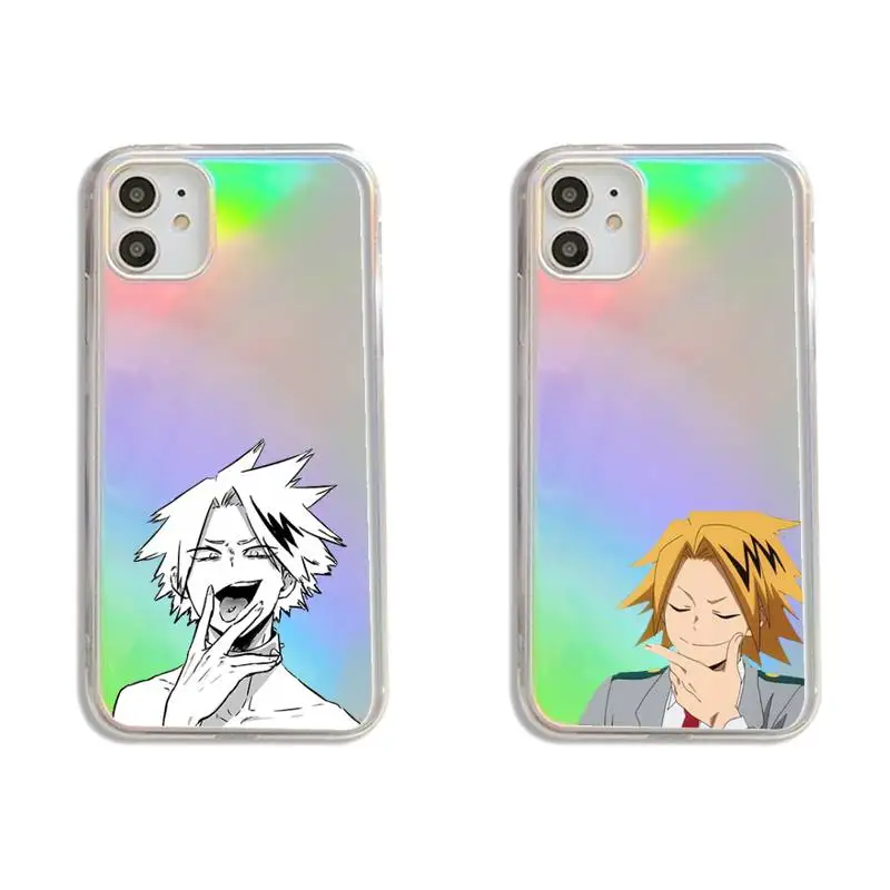

Denki Kaminari My hero academia Phone Case Transparent for iPhone 7 8 11 12 se 2020 mini pro X XS XR MAX Plus