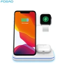 15 Вт Qi Беспроводное зарядное устройство Подставка для Apple Watch 6 SE 5 Airpods Pro iPhone 12 11 XS XR X 8 3 в 1 быстрая зарядка для Samsung S20 S10