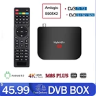 M8S PLUS DVB 4K Android 9,0 Смарт ТВ коробка DVB-T2T DVB-S2S наземный комбо Amlogic S905X2 четырехъядерный WiFi телеприставка