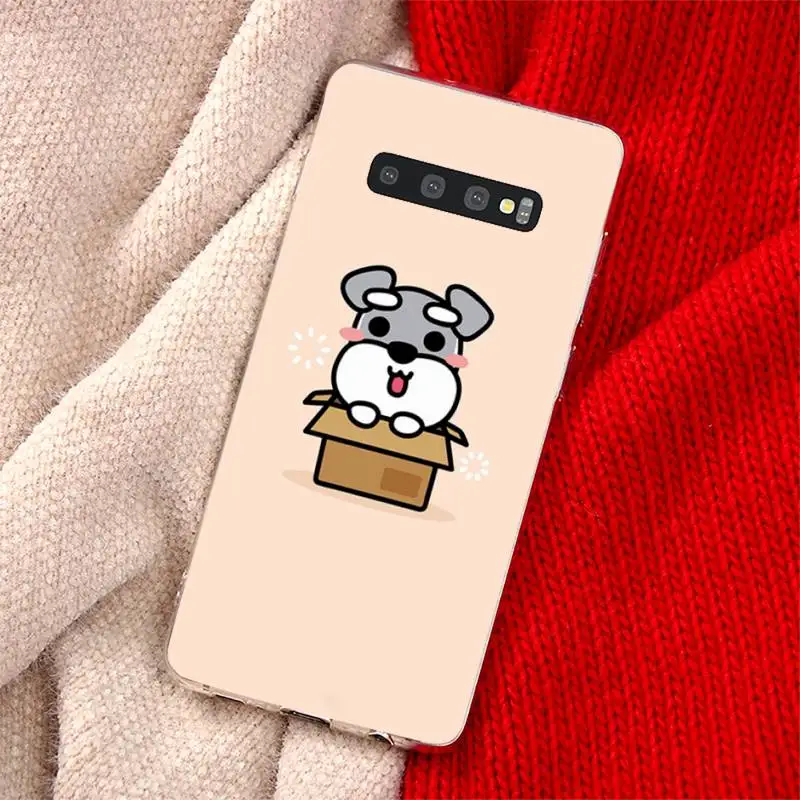 

Cartoon schnauzer dog Phone Case Transparent for Samsung A71 S9 10 20 HUAWEI p30 40 honor 10i 8x xiaomi note 8 Pro 10t 11