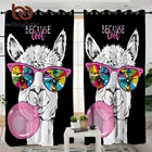 Занавески из альпаки для детской спальни, Затемненные занавески с ламой, радужное стекло, гардинен, розовый пузырь, Затемненные занавески, 1 шт.