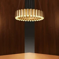 creative light luxury bronze golden paint iron chandelier restaurant decoration led g9 hanging wire lighting
