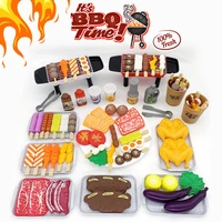 55 80pcs simulation kitchen toys for children cookware bbq pretend cooking play miniature food kids barbecue set educational toy