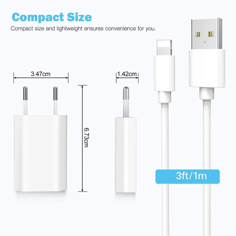 

Charger Cable Charging Duty Cord for Apple iPhone 12, 12 Pro/Max, 12 Mini, 11, 11 Pro/Max, XR, XS/Max, X, 8, 7, 6, 5, SE, iPad