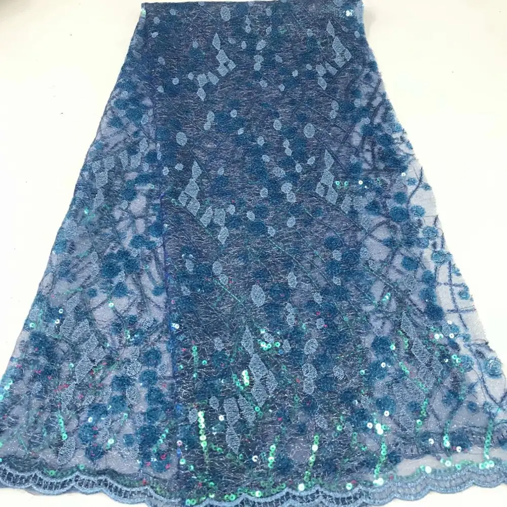 Высокое качество Небесно Голубой французский Тюль кружевная ткань африканский