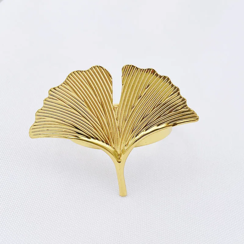 

3PCS New Hotel Supplies Gold Silver Napkin Ring Metal Napkin Buckle Ginkgo Leaf Napkin Buckle Leaf Napkin Ring