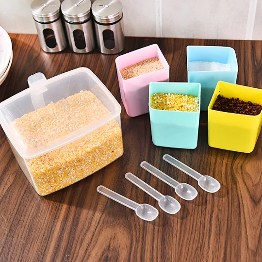 

Plastic Partition Spice Box Kitchen Seasoning Jar Seasoning Box Creative Sugar Jar Salt Jar kitchen accessories