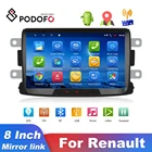 Автомагнитола Podofo, мультимедийный MP5-плеер на Android, с GPS, Wi-Fi, для Renault Sandero Logan II Duster Dacia Dokker, типоразмер 2 Din, 8 дюймов