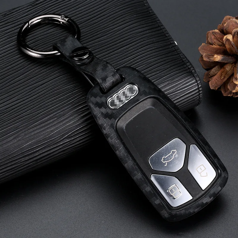 Силиконовый чехол для дистанционного ключа от машины из углеродного волокна Audi A3