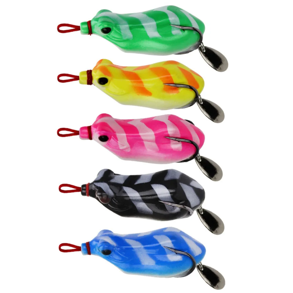 

1Pcs Soft Frog Modified Lei Frog 6cm13g Fake Bait Silkworm Frog Double Hook Waterproof Belt Sequin Hit Black Fish Frog