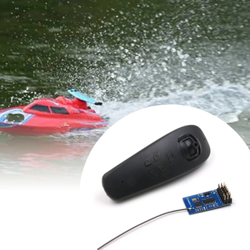 

Remote Control 2.4G Handle Emitter Receiver Single Motor Rudder Turning / Double Motor Differential Turning for RC Ship