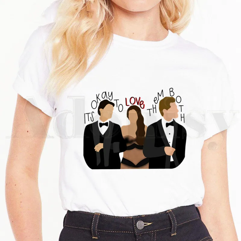 

Женские топы с коротким рукавом с изображением дневников вампира Деймона Сальваторе, винтажные рубашки в стиле Харадзюку, женская футболка