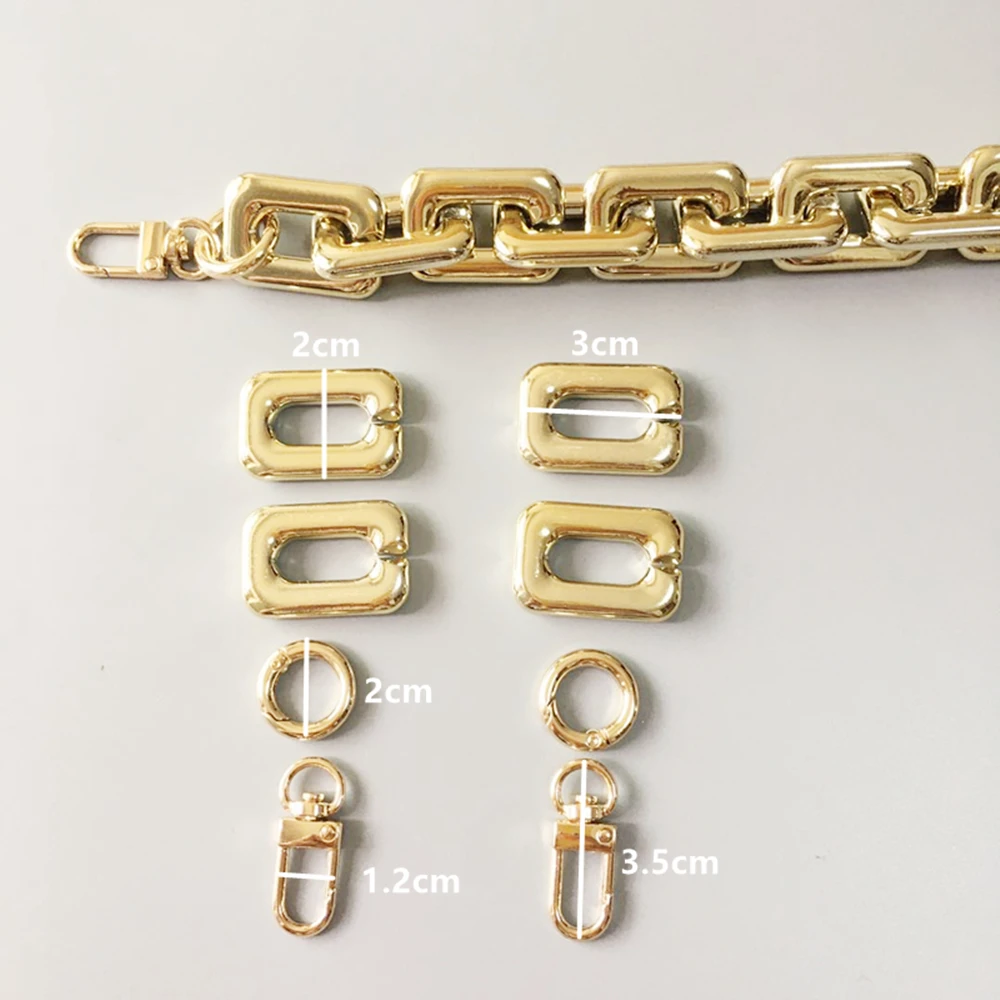 Сменные цепочки для женских сумок однотонные золотистые акриловые со съемными